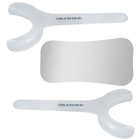 OSUNG Double Sided Photographic Intraoral Mouth Mirror with Handle, Occlusal Small Size with Cheek Retractors Set - Osung USA