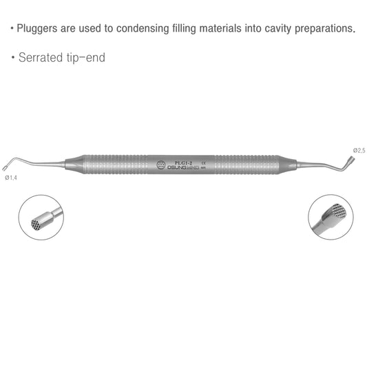 Osung 1/2 Dental Amalgam Plugger Premium -PLG1-2 - Osung USA