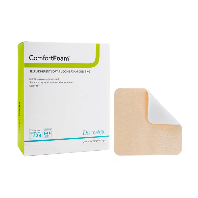 Comfortfoam™ Silicone Adhesive Without Border Silicone Foam Dressing, 2 X 2 Inch, Sold As 1/Each Dermarite 44220