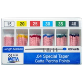 Gutta Percha Points Taper .04 #25 60/pk. - Meta - BriteSources