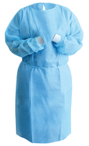 Isolation Gown Tie-Back Medium Knit Cuff Sky Blue 25g. 10/pk. - MARK3* - BriteSources