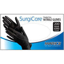 SurgiCare Extra Large Black Nitrile Gloves 3.1 mil 200/bx. - MARK3* - BriteSources