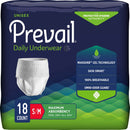PREVAIL® MAXIMUM ABSORBENT UNDERWEAR, SMALL / MEDIUM, SOLD AS 18/PACK FIRST PVS-512