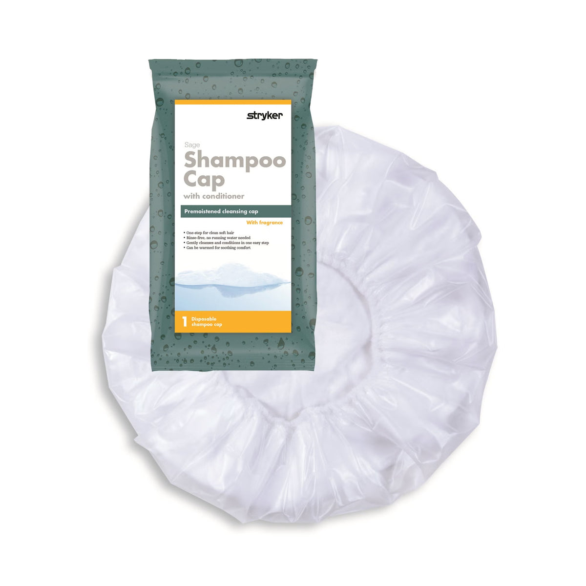 Comfort® Rinse-Free Shampoo Cap, Powder Scent, 40/CS
