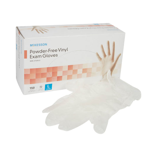 Mckesson Vinyl Exam Glove, Large, Clear, 1500/Cs