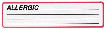 Carstens® Allergy Alert Pre-Printed Label, 5.375 x 1.375 Inch, 1/RL