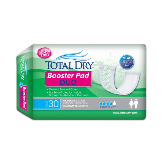 Totaldry™ Duo Maximum Absorbency Incontinence Booster Pad, 12-Inch Length, 180/Cs
