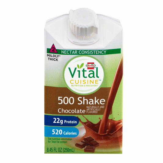 Vital Cuisine® 500 Shake Chocolate Nutrition and Recovery, 8.45 oz. Carton, 27/CS