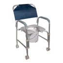 drive™ Aluminum Shower Chair and Commode with Casters, 1/EA
