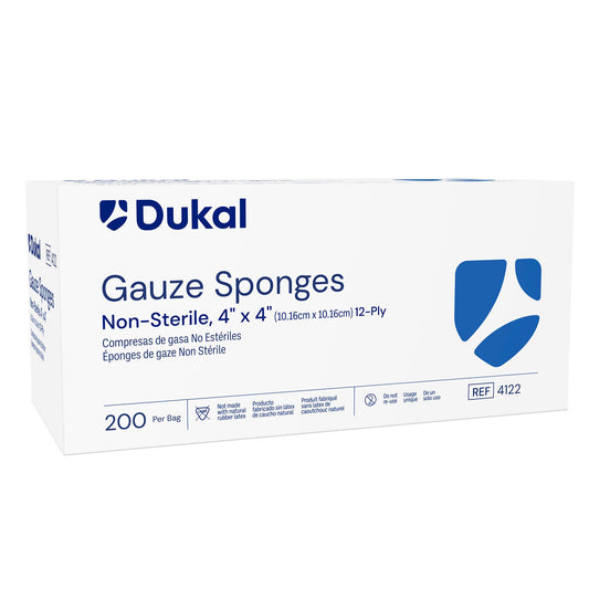 Dukal™ Gauze Sponge, 4 X 4 Inch, 12-Ply, 2000/Cs