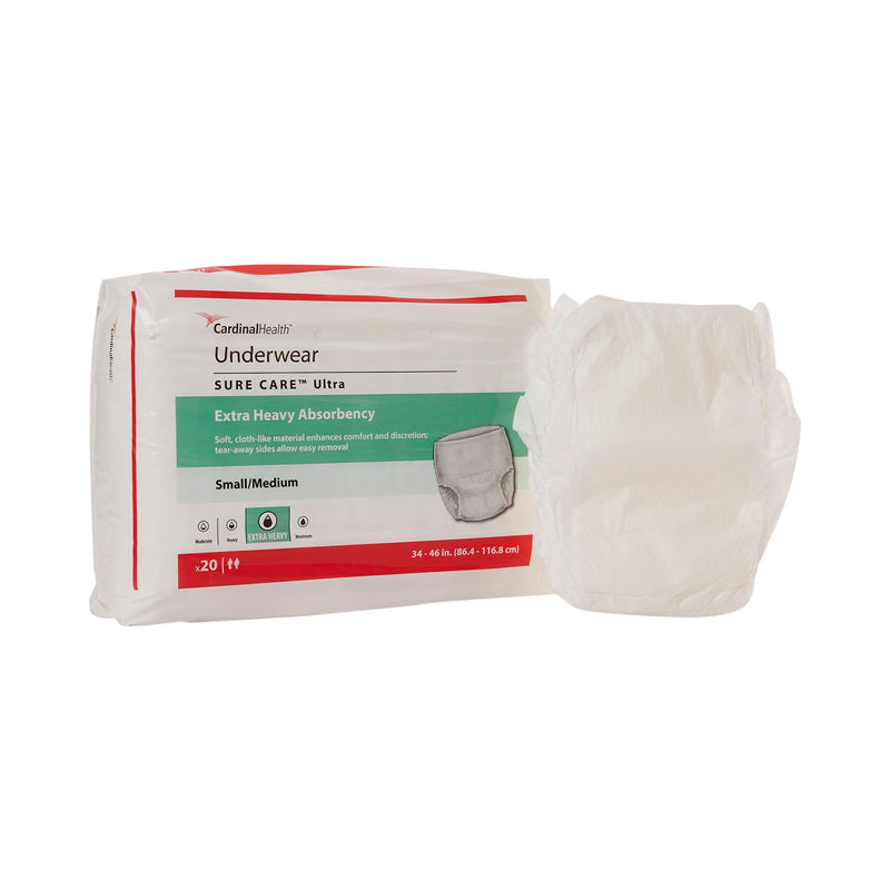 SURE CARE™ ULTRA EXTRA HEAVY ABSORBENT UNDERWEAR, SMALL / MEDIUM, SOLD AS 80/CASE CARDINAL 1430A