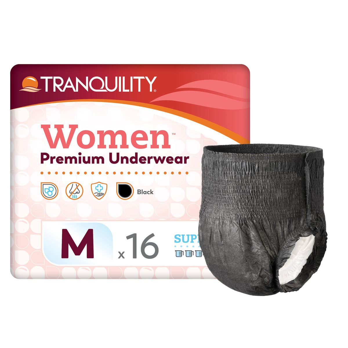 Underwear, Incont Tranquilityprem Wmn Med (16/Bg 4Bg/Cs), 16/Bg