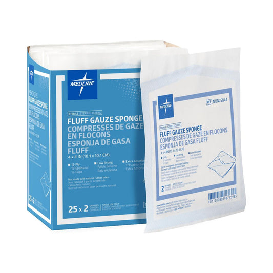 Bulkee® Sterile Fluff Dressing, 4 X 4 Inch, 12-Ply, 600/Cs