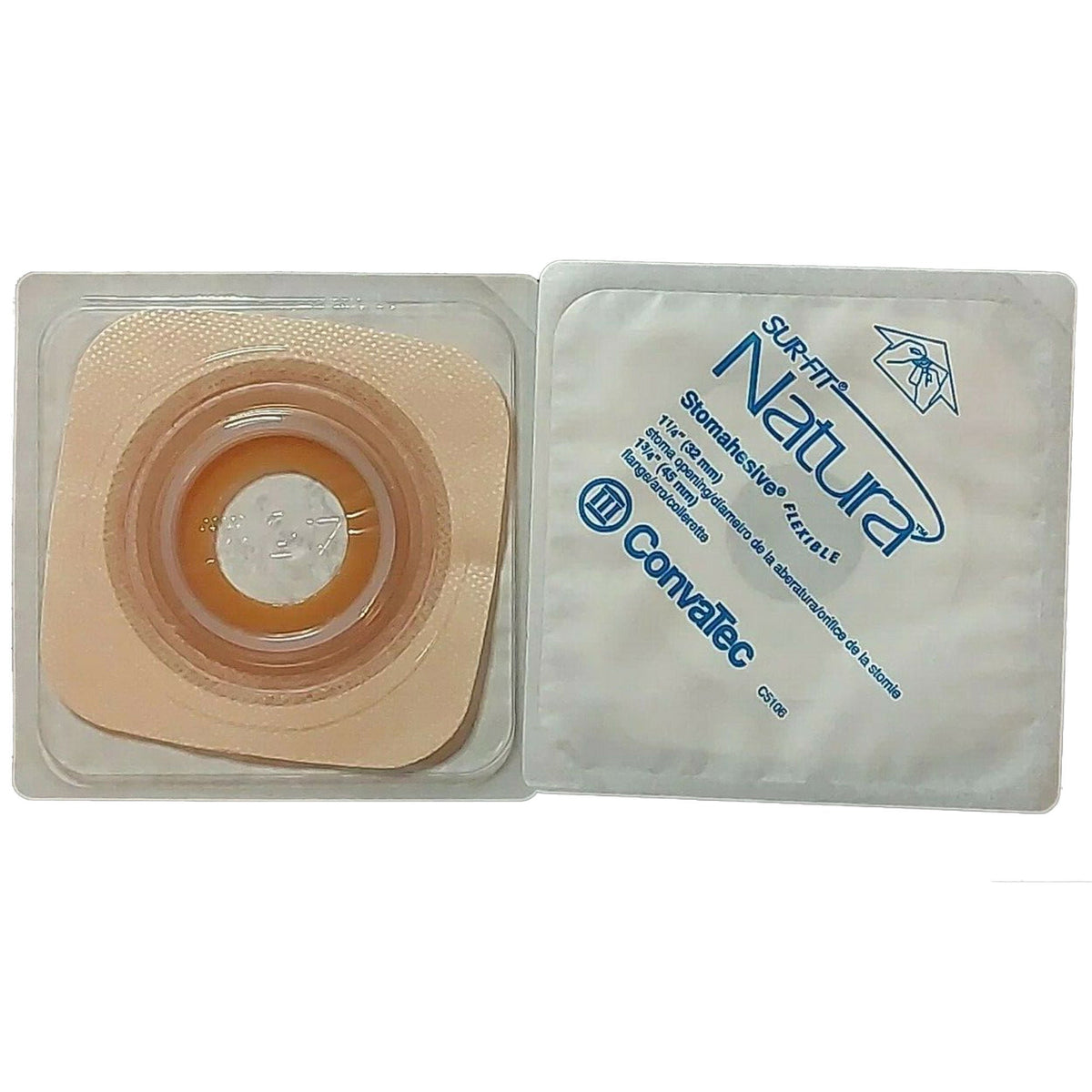 Sur-Fit Natura® Two-Piece Stomahesive® Skin Barrier, 45 mm flange, 32 mm stomas, 10/BX