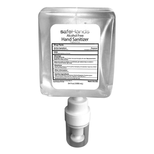 Safehands® Alcohol-Free Hand Sanitizer 1000 Ml Dispenser Refill Bottle, 4/Cs