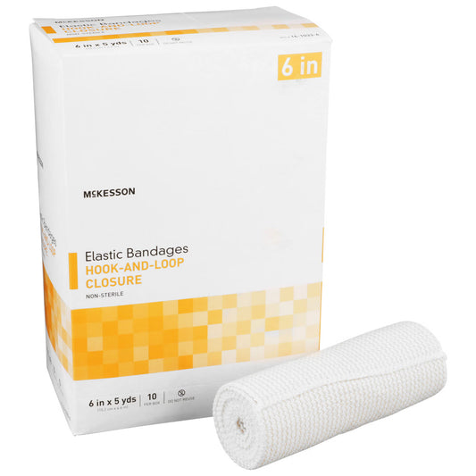 Mckesson Hook-And-Loop Closure Elastic Bandage, 6 Inch X 5 Yard, 50/Cs
