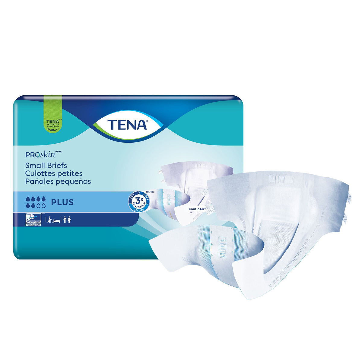 Tena® Brief For Incontinence, Moderate Absorbency, Small/Petite, 80/Cs