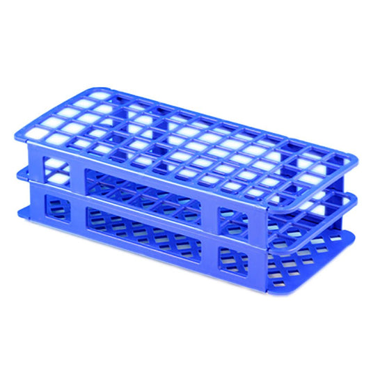 Globe® Scientific 456500 Series Test Tube Rack, 16/17mm, 60-Place, Blue, 1/EA