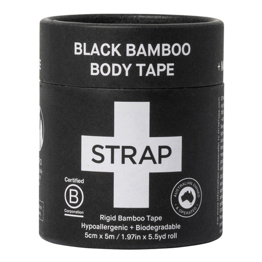 Strap™ Bamboo Fiber Athletic Tape, 1.97 Inch X 5-1/2 Yard, Black, 3/Bx