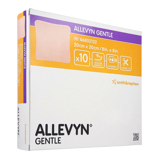 Allevyn Gentle Border Silicone Foam Dressing, 8 X 8 Inch, 20/Cs