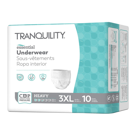 Tranquility® Essential Underwear, Heavy, 3X-Large, 10/Bg