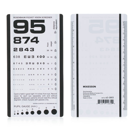 Mckesson Eye Test Chart, 3-1/2 X 6-1/2 Inch, 5/Bg