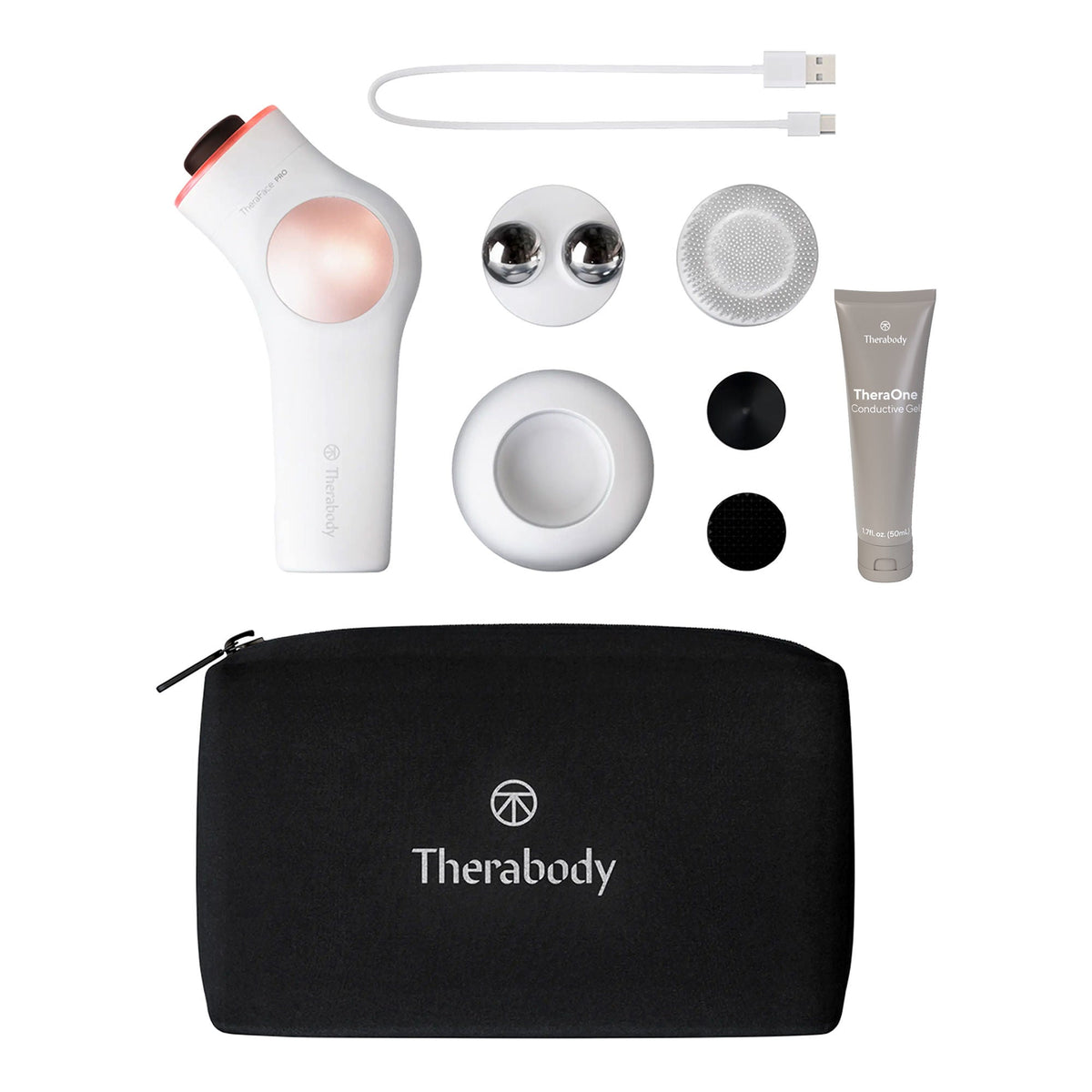TheraFace Pro Hand-Held Face Massager & Cleanser, White, 1/EA