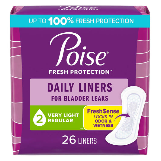Poise® Bladder Control Pads, Light Absorbency, 7.5 Inch Length, 208/Cs