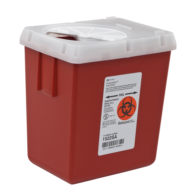 AUTODROP™ PHLEBOTOMY SHARPS CONTAINER, 2.2 QUART, 7¼ X 6½ X 4½ INCH, SOLD AS 60/CASE CARDINAL 1522SA