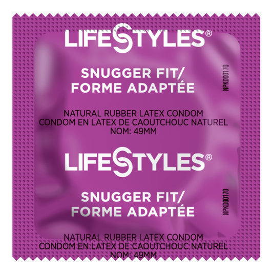 Lifestyles® Snugger Fit Lubricated Latex Condom, 1/Cs
