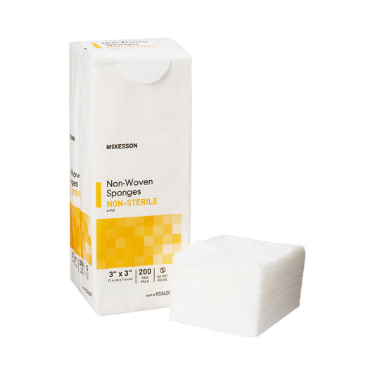 Mckesson Nonwoven Sponge, 3 X 3 Inch, Four Ply, 4000/Cs