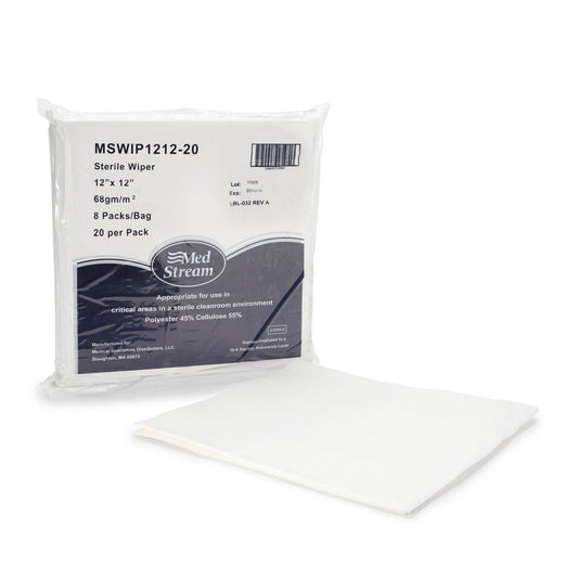 McKesson Cleanroom Wipe ISO Class 5, White, Sterile, Disposable, 12 x 12 Inch, 1280/CS
