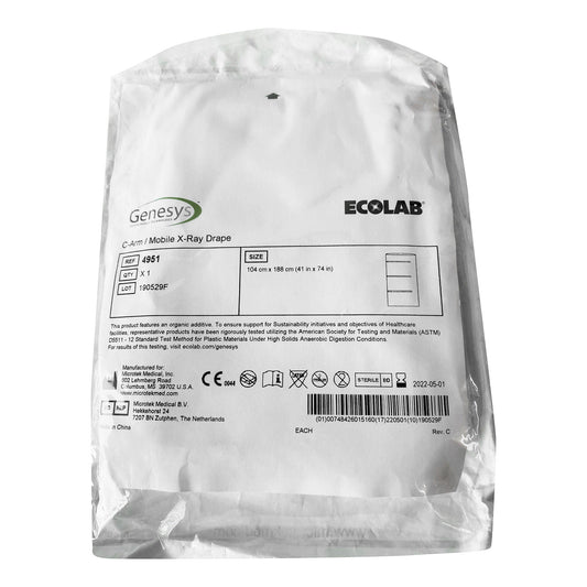 Genesys™/Ecolab® / Mobile X-Ray Drape For C-Arm Imaging Equipment, 41 X 74 Inch, 1/Ea