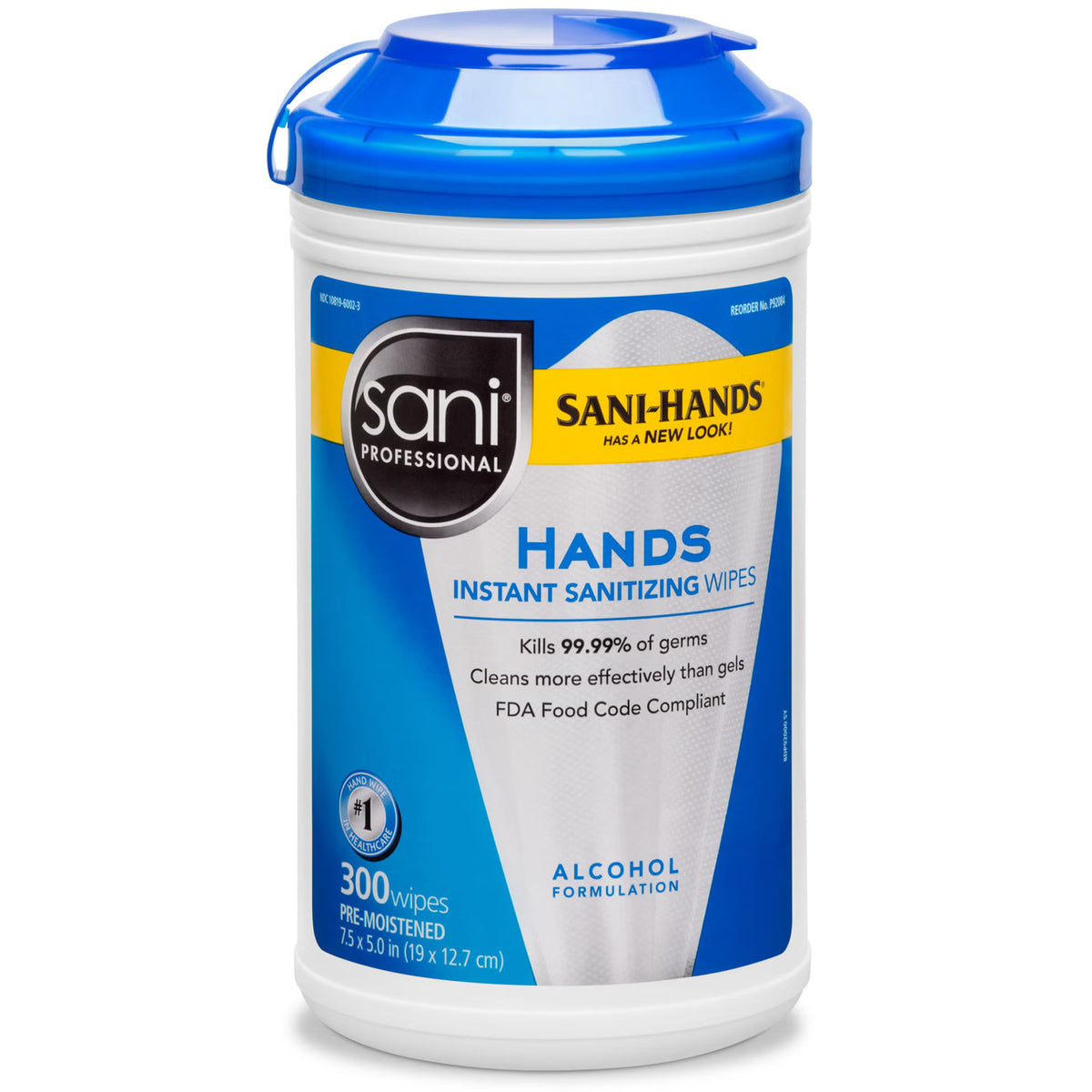 Sani-Hands Unscented Instant Hand Wipes, 1800/Cs