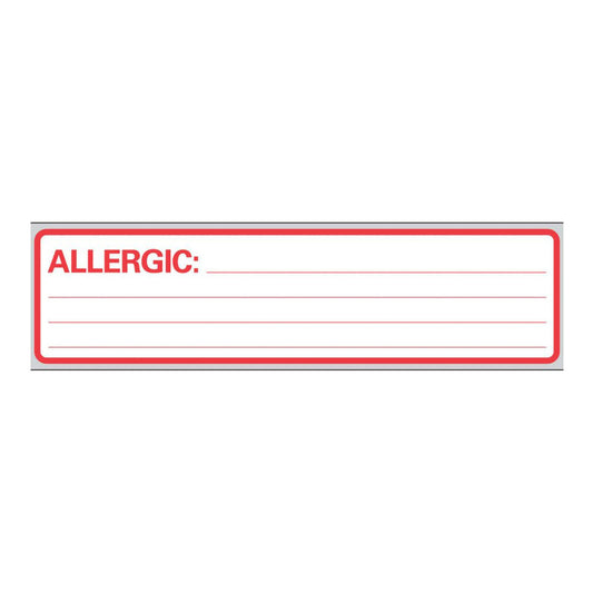 Timemed Pre-Printed Allergy Alert Label Removable Tape, 6 x 1 Inch, 1/RL