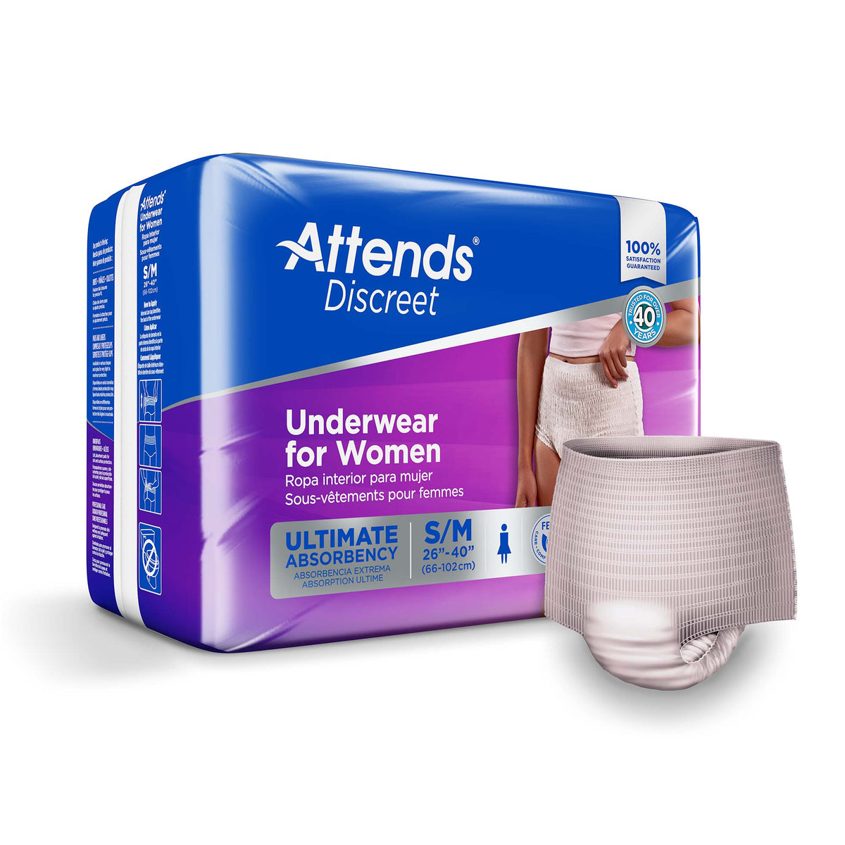 Attends® Discreet Women'S Underwear, Level 5, Medium, 80/Cs