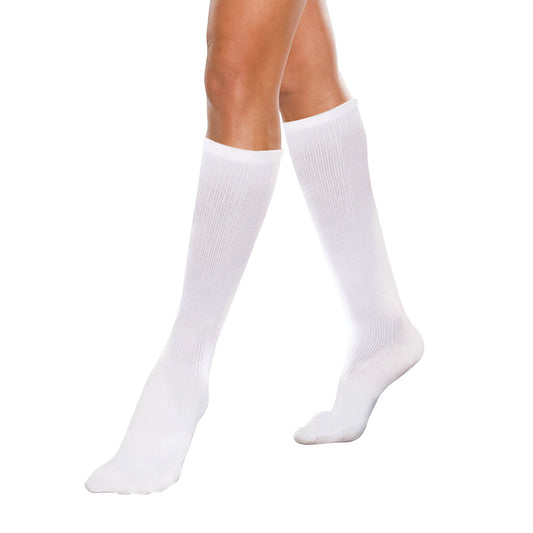 SOCK, COMPRESSION THERAFIRM KNEE-HIGH WHT 10-15MMHG MED, 1/PR