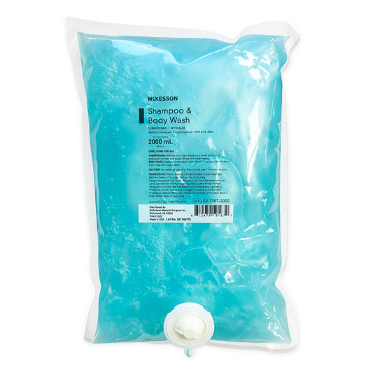 McKesson Shampoo and Body Wash Dispenser Refill Bag 2000 mL, Summer Rain, 1/EA
