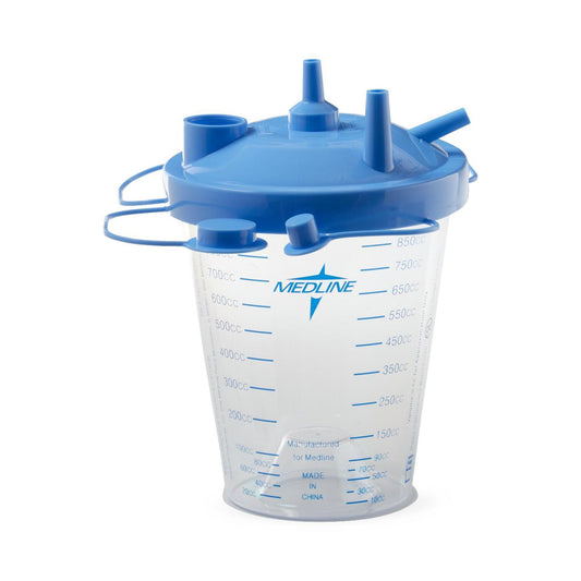 Medline Suction Canister with Lid, 850 mL, 12/CS