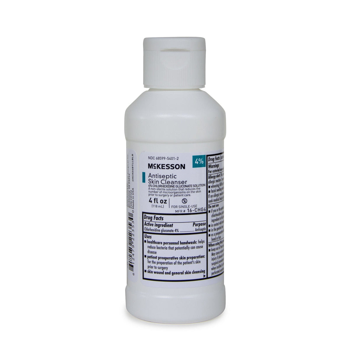 McKesson Antiseptic Skin Cleanser, 4-ounce Flip-Top Bottle, 48/CS