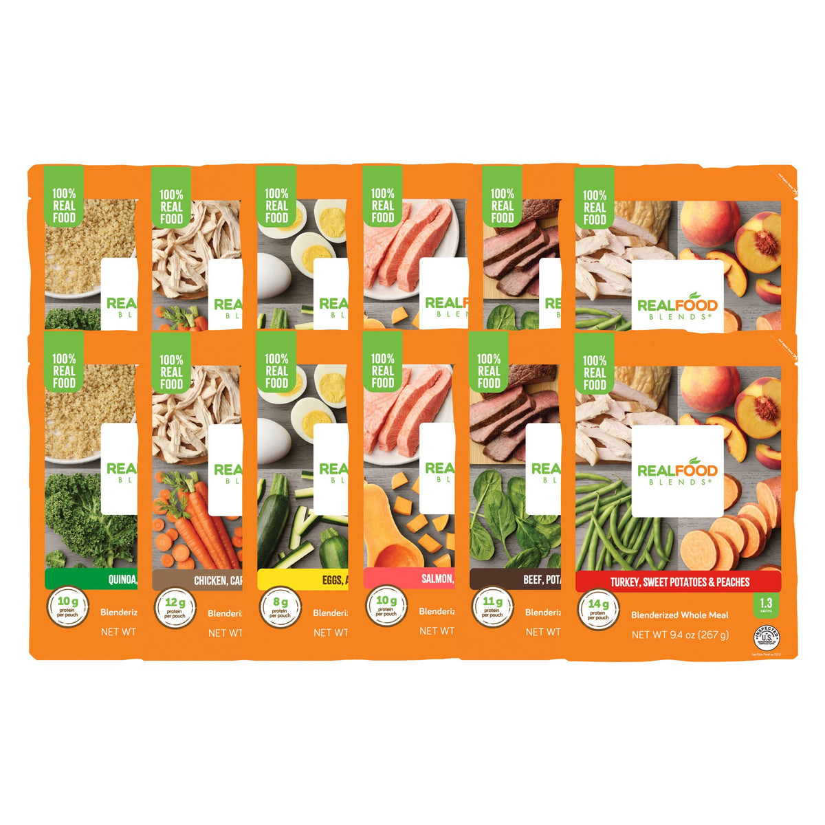 Real Food Blends™ Variety Pack Pureed Food Blend for Tube Feed, 9.4-ounce pouch, 1/CS