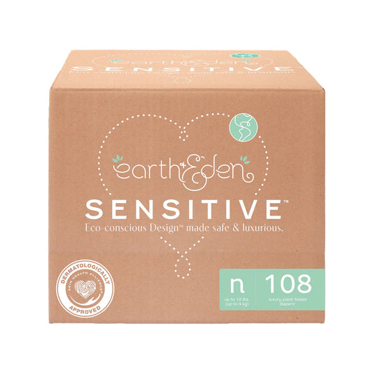 Earth & Eden Sensitive Baby Diapers, For Newborns Weighing Up To 10 Lbs., 108/Cs