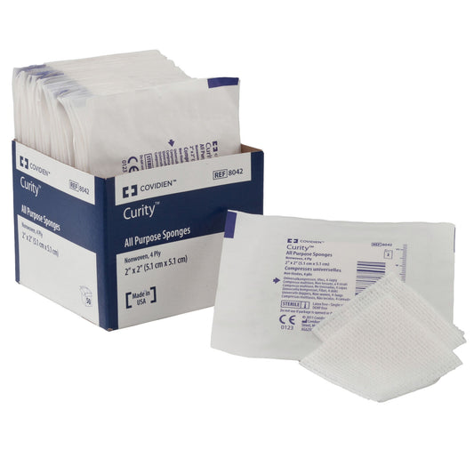 Curity™ Sterile Nonwoven Sponge, 3 X 3 Inch, Four-Ply, 2400/Cs