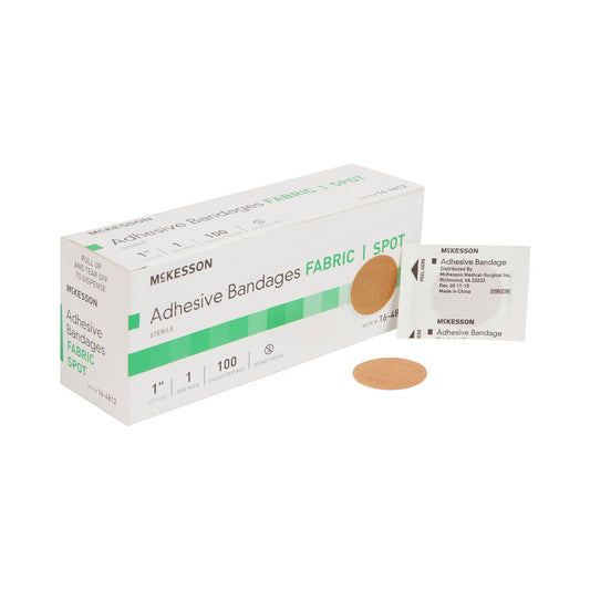 Mckesson Round Tan Adhesive Spot Bandage, 1 Inch, 2400/Cs