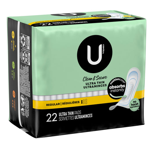 U By Kotex® Security® Ultra Thin Pad, Regular Absorbency, 176/Cs