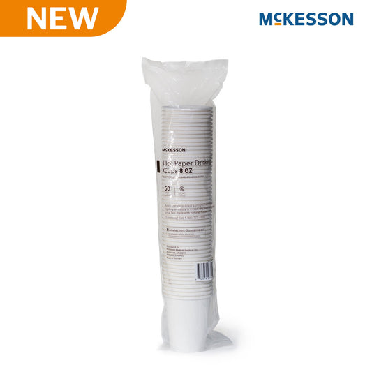 Mckesson Paper Drinking Cup For Hot Beverages, White, 8-Ounce Capacity, 1000/Cs