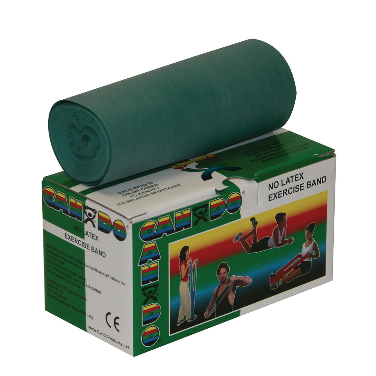 Cando® Exercise Resistance Band, Green, 5 Inch X 6 Yard, Medium Resistance, 1/Ea