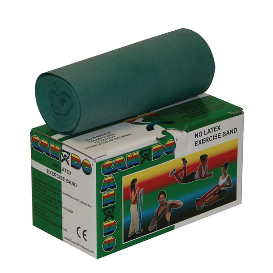 CanDo® Exercise Resistance Band, Green, 5 Inch x 6 Yard, Medium Resistance, 1/EA