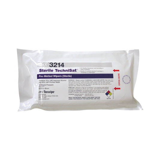 Technisat® Pre-Saturated Nonwoven Cleanroom Wipes, 50/Pk