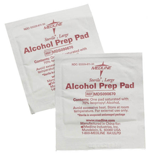 Pad, Alcohol Prep 2Ply Str Lg(100/Bx 10Bx/Cs) Medlne, 1000/Cs